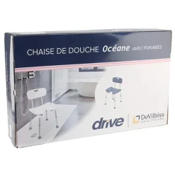 Chaise de douche avec poignées découpées