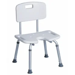 Chaise de douche avec poignées découpées