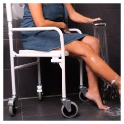 Chaise de douche pliable à roulettes Tobago