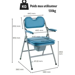 Chaise de toilette pliante Omega