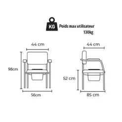 Chaise garde de robe à roulettes Kélis