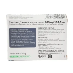 Charbon Levure Biogaran 109 mg/108,5 mg gélules