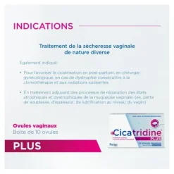 Cicatridine Plus ovule Sécheresse intime