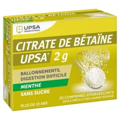 Citrate de Betaine 2 g effervescent Menthe UPSA