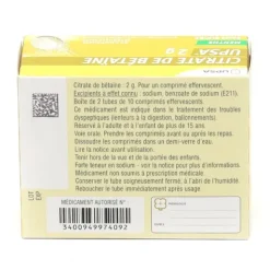 Citrate de Betaine 2 g effervescent Menthe UPSA