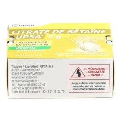 Citrate de Betaine 2 g effervescent Menthe UPSA