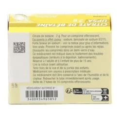 Citrate de Betaine UPSA 2 g Citron comprimé effervescent