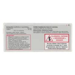 Claradol caféine 500 mg comprimé