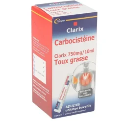 Clarix Toux grasse Carbocistéine 750 mg stick sans sucre