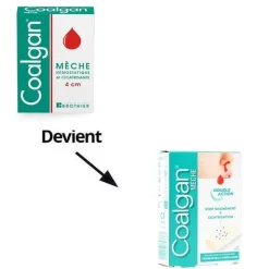 Coalgan mèche hémostatique