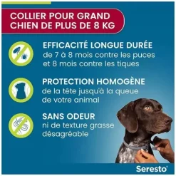 Collier anti puces Seresto grand chien