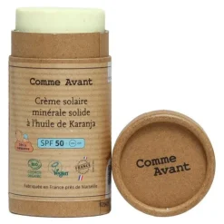 Comme Avant Crème solaire minérale solide bio SPF 50