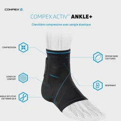 Compex Activ Ankle+ Chevillère de contention