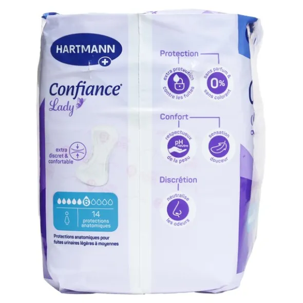 Confiance Lady protections anatomiques Nuit 6 gouttes