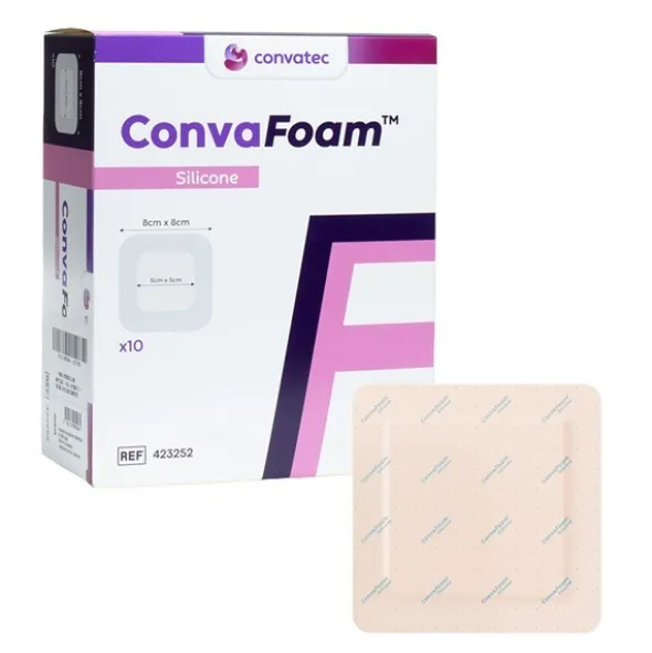 ConvaFoam carré pansement hydrocellulaire siliconé adhésif