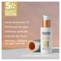 Crème solaire teintée Isdin Fusion Water Magic Repair Color SPF 50
