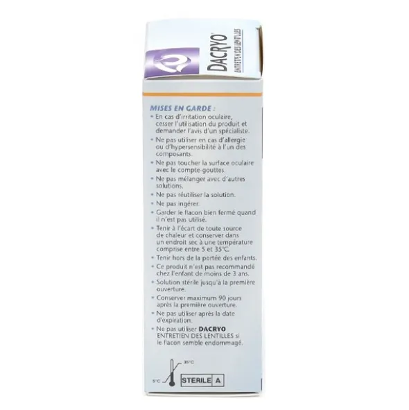 Dacryo Entretien des lentilles de contact