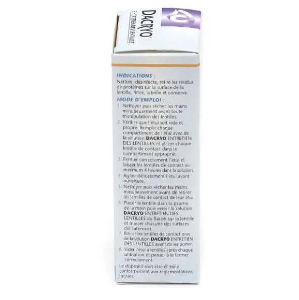 Dacryo Entretien des lentilles de contact