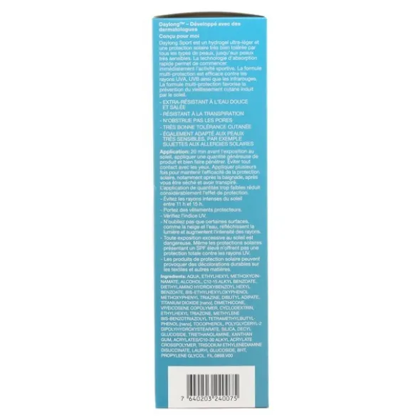 Daylong Sport crème solaire hydrogel extra légère SPF 50+