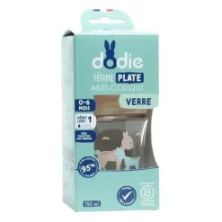 Dodie Biberon verre Tétine plate