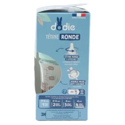 Dodie Biberon verre Tétine ronde Débit lent 150 ml