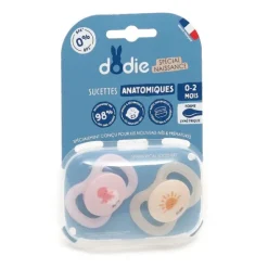 Dodie Duo Sucette anatomique silicone 0-2 mois