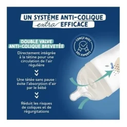 Dodie extra Biberon anti colique tétine multi perforée