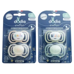 Dodie extra sucette anatomique silicone Jour Nuit +6 mois