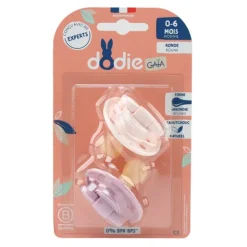 Dodie Gaia Sucette ronde caoutchouc naturel 0-6 mois
