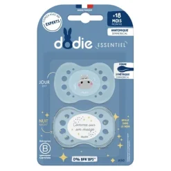 Dodie sucette anatomique silicone +18 mois Nuit
