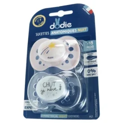 Dodie sucette anatomique silicone +18 mois Nuit