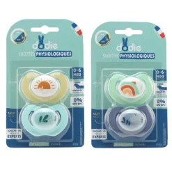 Dodie sucette physiologique silicone 0-6 mois jour nuit