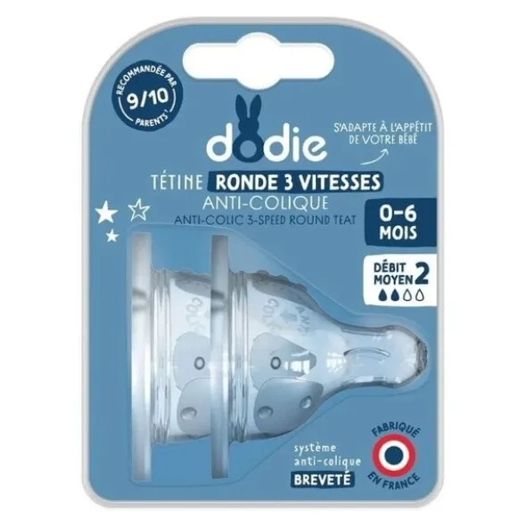 Dodie Tétine ronde anti colique 3 vitesses