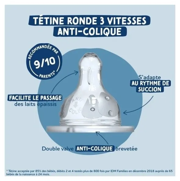 Dodie Tétine ronde anti colique 3 vitesses