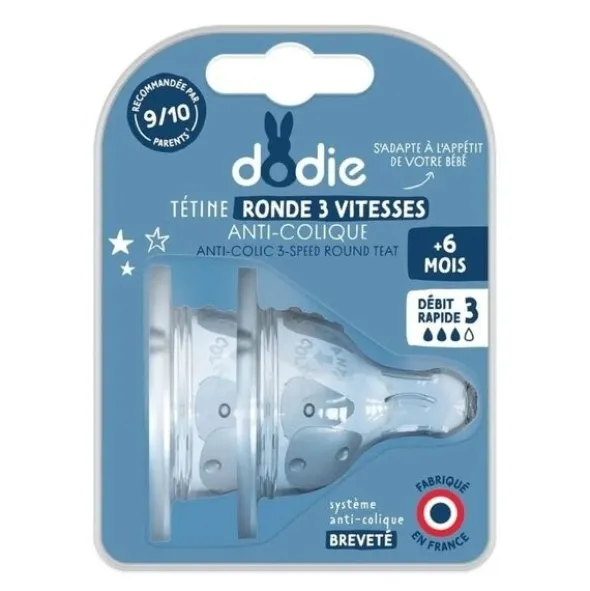 Dodie Tétine ronde anti colique 3 vitesses