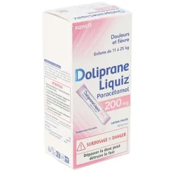 Doliprane Liquiz 200 mg stick sans sucre
