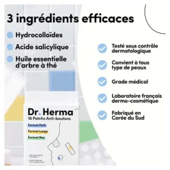 Dr Herma Patch anti boutons formats assortis
