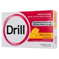 Drill Miel Citron sans sucre pastille à sucer