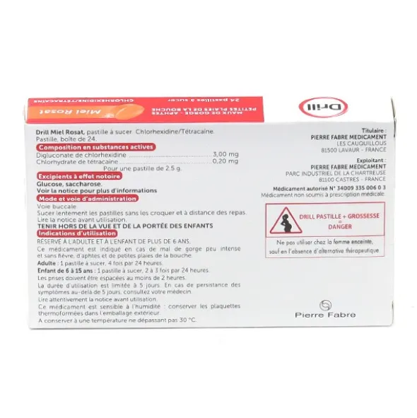 Drill miel rosat pastilles