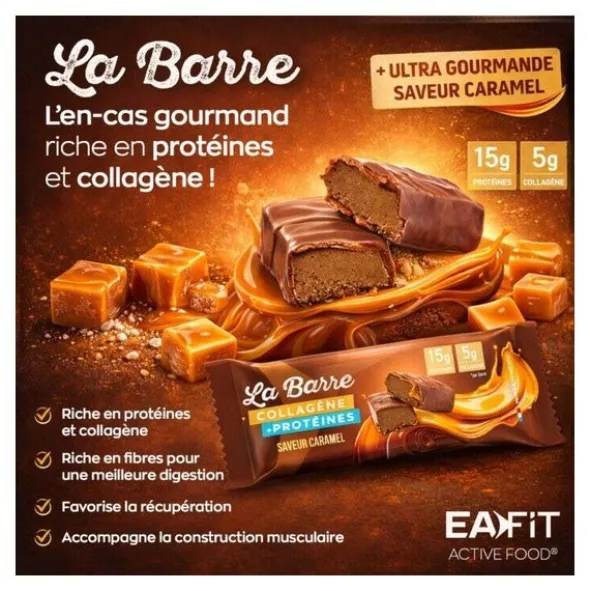 Eafit barre collagène + protéines Caramel