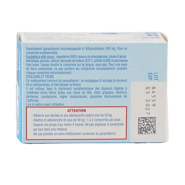 Efferalgan 500 mg comprimé orodispersible