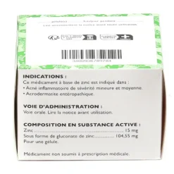 Effizinc 15 mg gélule Acné