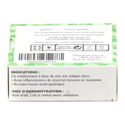 Effizinc 15 mg gélule Acné