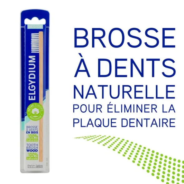 Elgydium Brosse à dents en Bois Médium