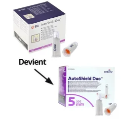Embecta AutoShield Duo aiguille 5mm pour stylo à insuline par 100