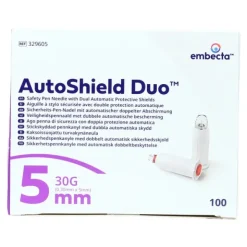 Embecta AutoShield Duo aiguille 5mm pour stylo à insuline par 100