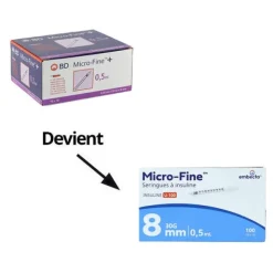 Embecta Micro-fine Seringue à insuline 8mm