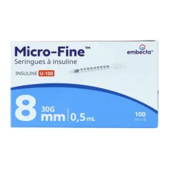 Embecta Micro-fine Seringue à insuline 8mm