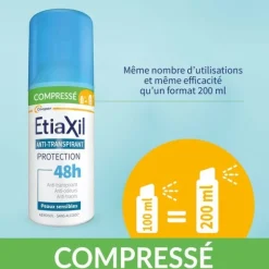 Etiaxil anti transpirant 48h Peaux sensibles spray compressé