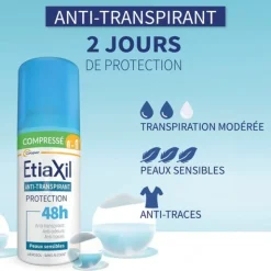 Etiaxil anti transpirant 48h Peaux sensibles spray compressé